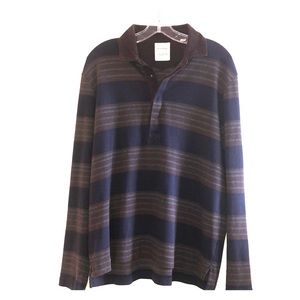 Billy Reid long sleeve polo rugby size large shirt